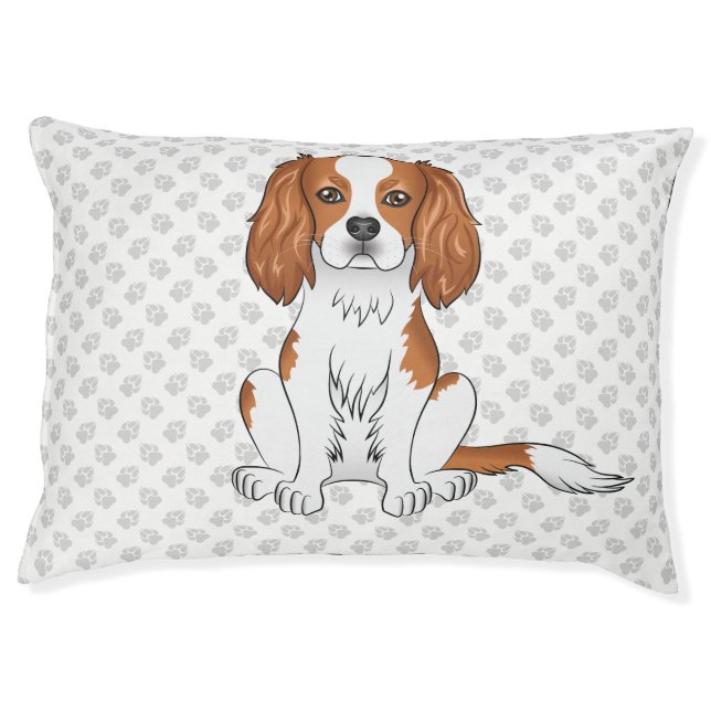 Blenheim Cavalier King Charles Spaniel & Paws Pet Bed (Front)