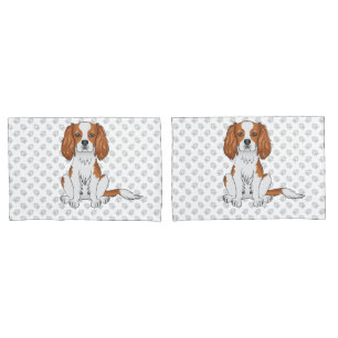 Blenheim Cavalier King Charles Spaniel & Paws Pillow Case