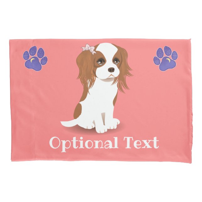 Blenheim Cavalier King Charles Spaniel Pink Pillow Case (Front)