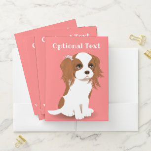 Blenheim Cavalier King Charles Spaniel Pink Pocket Folder