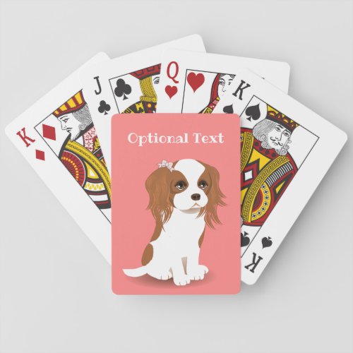 Blenheim Cavalier King Charles Spaniel Pink Poker Cards