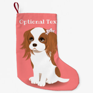 Blenheim Cavalier King Charles Spaniel Pink Small Christmas Stocking