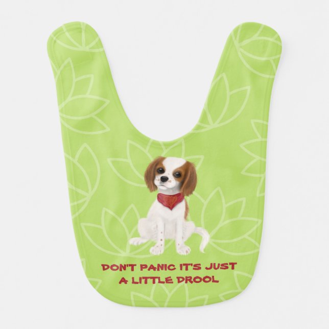 Blenheim Cavalier King Charles Spaniel Puppy Baby Bib (Front)