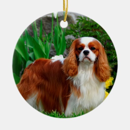 Blenheim Cavalier King Charles Spaniel Puppy Dog Ceramic Ornament