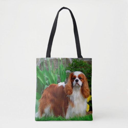 Blenheim Cavalier King Charles Spaniel Puppy Dog Tote Bag