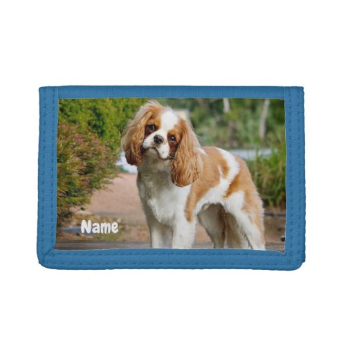 Blenheim Cavalier King Charles Spaniel Puppy Dog Trifold Wallet