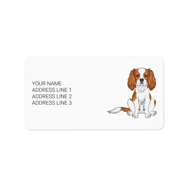 Blenheim Cavalier King Charles Spaniel & Text Label (Front)