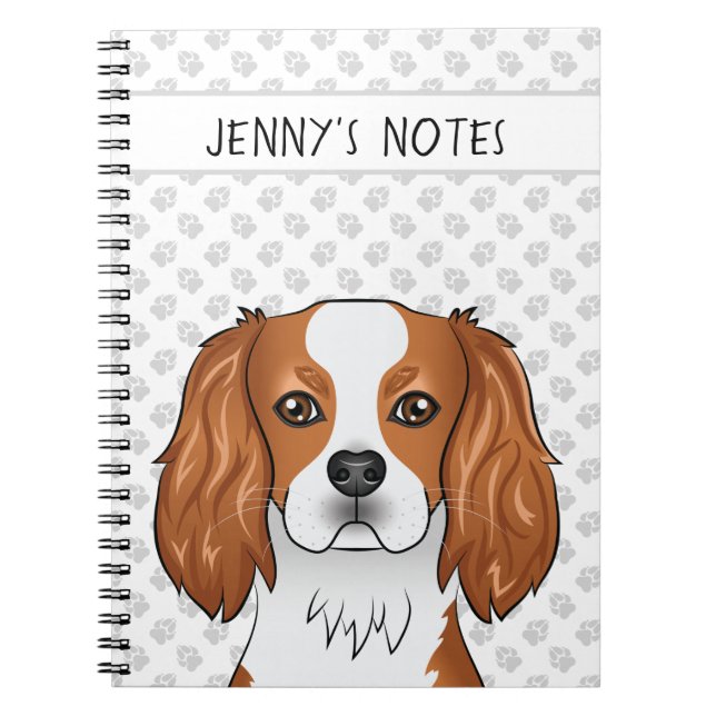 Blenheim Cavalier King Charles Spaniel & Text Notebook (Front)