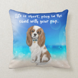 Blenheim Cavalier King Charles Spaniel Throw Pillow