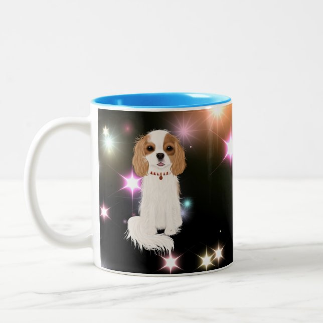 Blenheim Cavalier King Charles Spaniel Two-Tone Coffee Mug (Left)