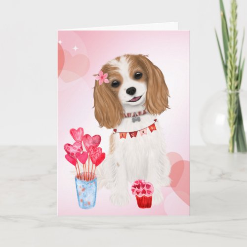 Blenheim Cavalier King Charles Spaniel Valentine Card