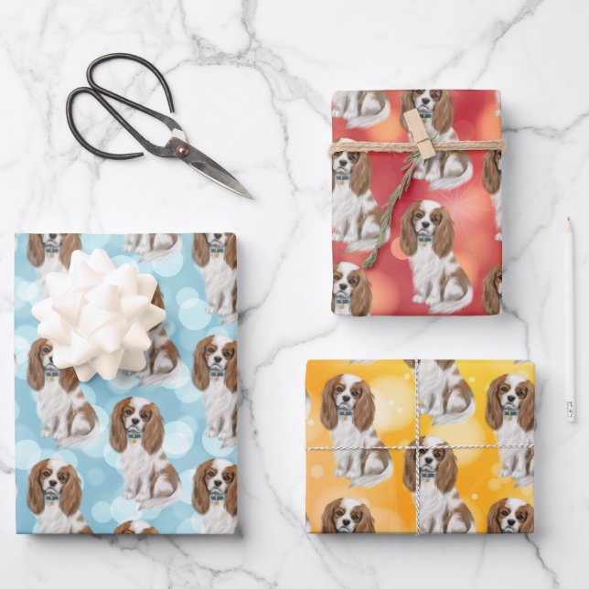Blenheim Cavalier King Charles Spaniel  Wrapping Paper Sheets (Front)