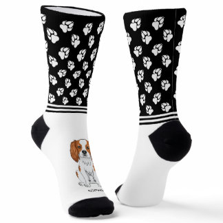 Blenheim Cavalier King Charles With Name And Paws Socks