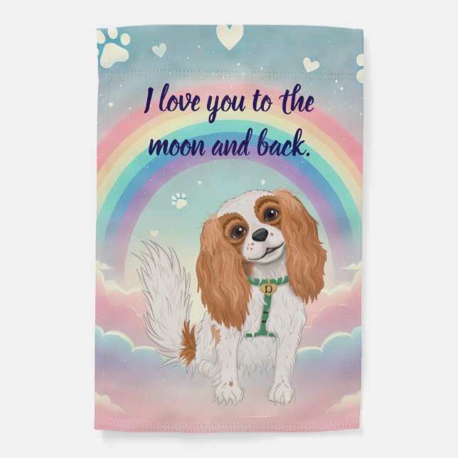 Blenheim Cavalier Rainbow Bridge Memorial Garden  Flag (Front)