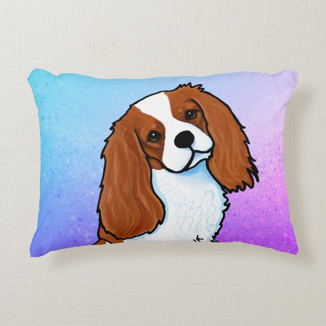 Blenheim Cavalier Spaniel Throw Pillow  (Front)