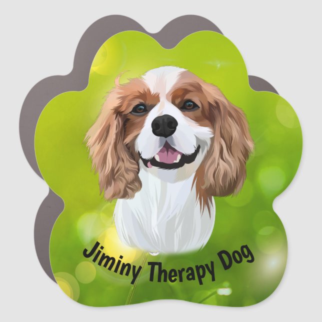 Blenheim Cavalier Therapy Dog  Car Magnet (Front)