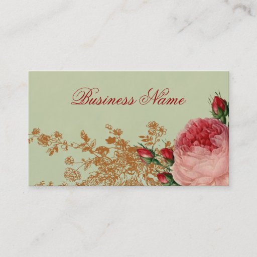 Customizable Blenheim Rose - Elegant Sage Green Business Cards