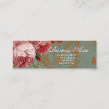 Blenheim Rose Gold Mini Business Card by WickedlyLovely at Zazzle