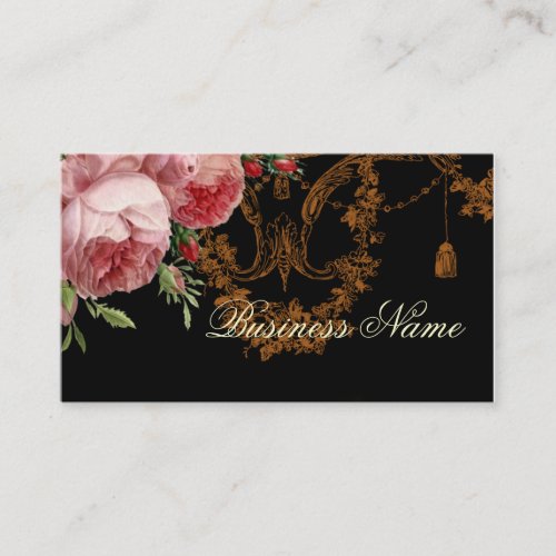 Blenheim Rose, noir, Business Card Template