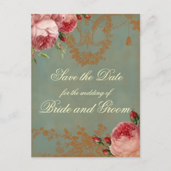Blenheim Rose Save The Date Announcement Postcard by WickedlyLovely at Zazzle