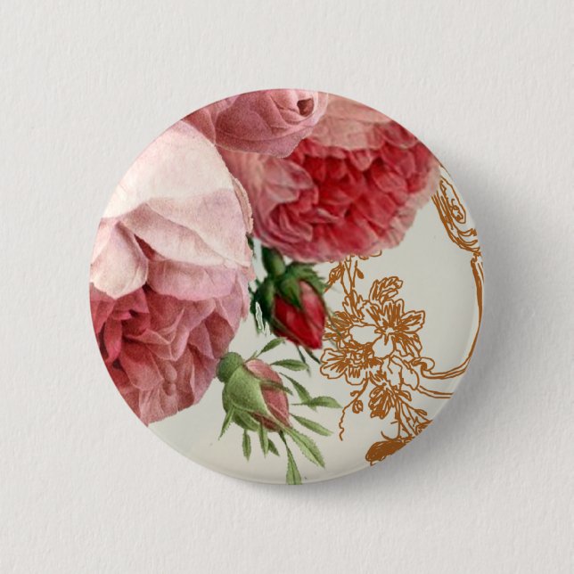 Blenheim Rose - Summer Sky Pinback Button (Front)