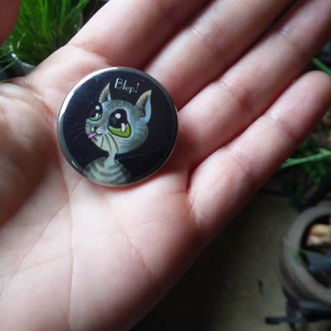 Blep Cat Button (Adorable Blep Cat button!)