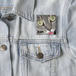Blep Cat tounge Stickers Button