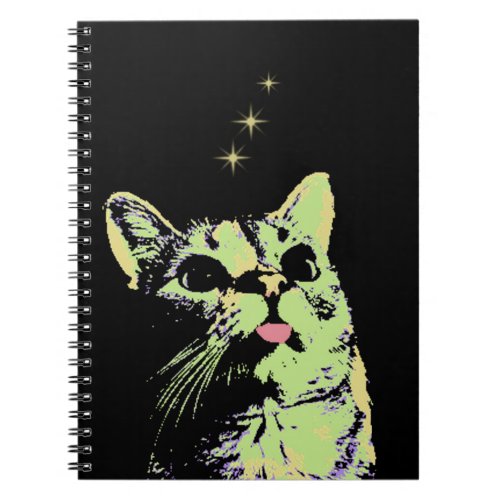 Blep Mode Kitty Watches The Stars Notebook