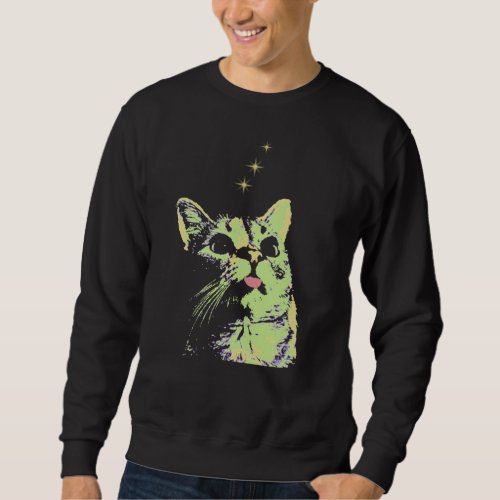Blep Mode Kitty Watches The Stars Sweatshirt