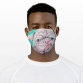 Blep! Obie the Pug artwork Adult Cloth Face Mask (Worn)