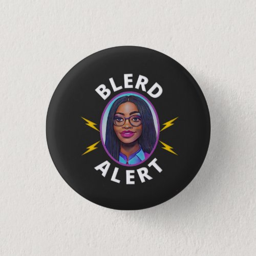 Blerdy Girl Alert With Pretty Woman In Glasses Button