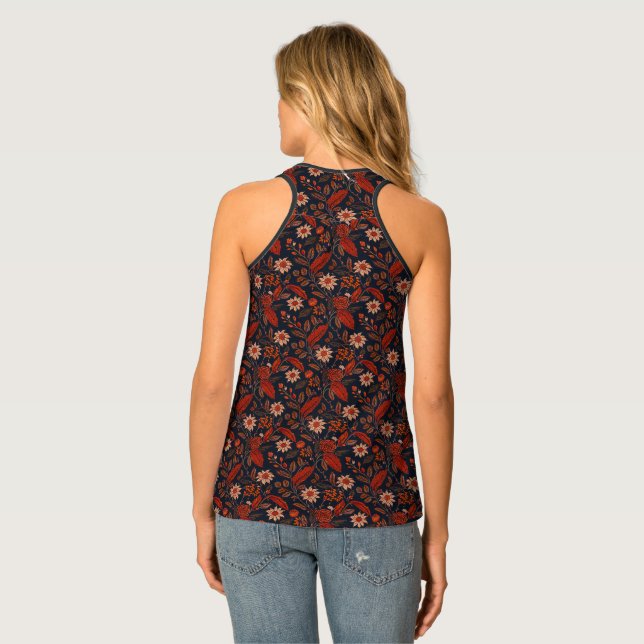 Blerta 3 - Floral Pattern Tank Top (Back Full)