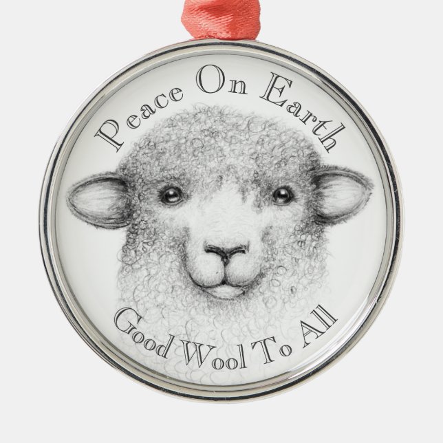 Bless Ewe Ornament - Romney Lamb (Front)