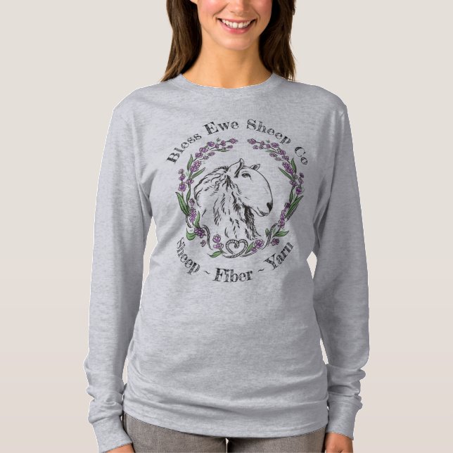 Bless Ewe Sheep Co - Lavender Sheep Logo T-Shirt (Front)