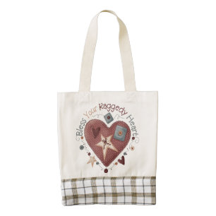 Bless HEART Tote, Leather Handle Zazzle HEART Tote Bag