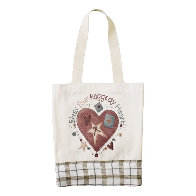 Bless HEART Tote, Leather Handle Zazzle HEART Tote Bag (Front)