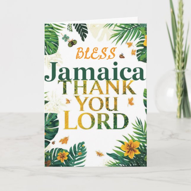 Bless Jamaica thanksgiving Card (Front)
