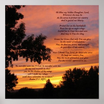 Bless My Soldier Daughter Poster by heavenly_sonshine at Zazzle