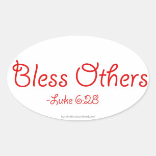 Bless Others Bible Quotes Oval Sticker