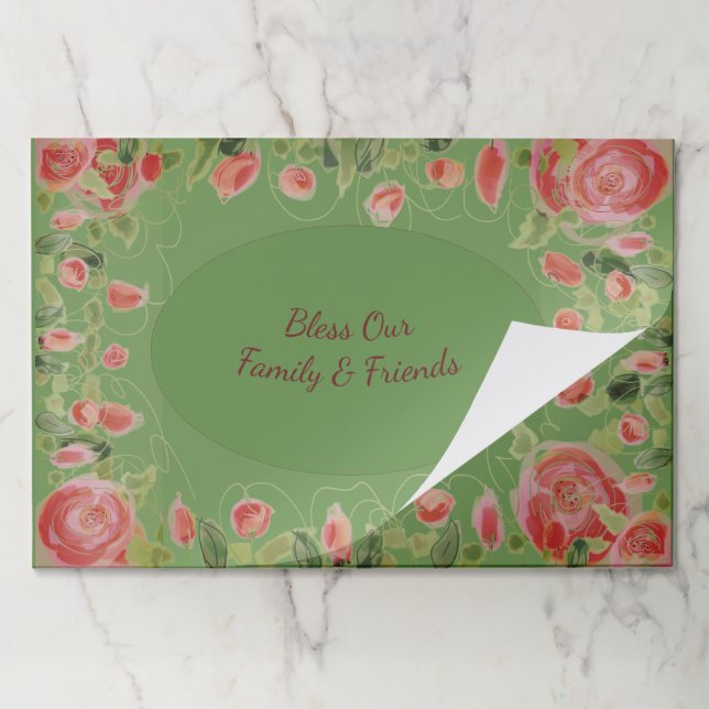 Bless Our Family And Friends Pretty Placemat (Folded)