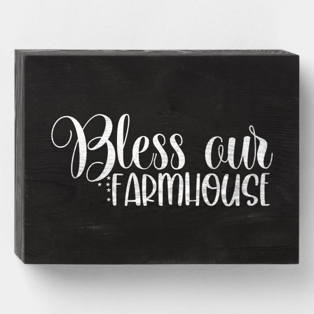 Bless Our Farmhouse Wooden Box Sign (Front Horizontal)