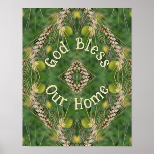 Bless Our Home Dried Grass Abstract Poster
