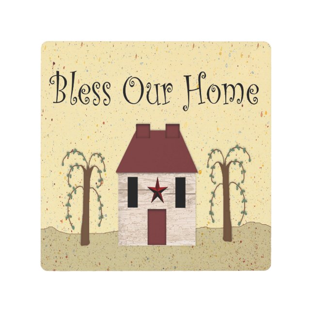 Bless Our Home Metal Wall Art (Front)