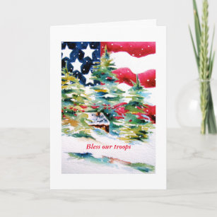 Bless our Troops Patriotic Card