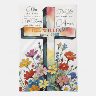 Bless The Food Before Us Prayer Kitchen Towel