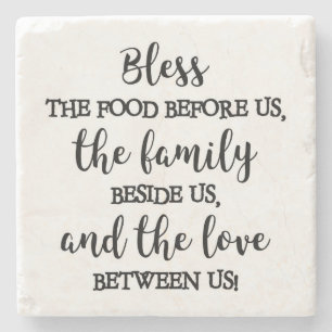 BLESS THE FOOD BEFORE US... STONE COASTER
