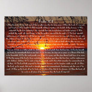 Bless the Lord bible verse Psalm 103 Poster