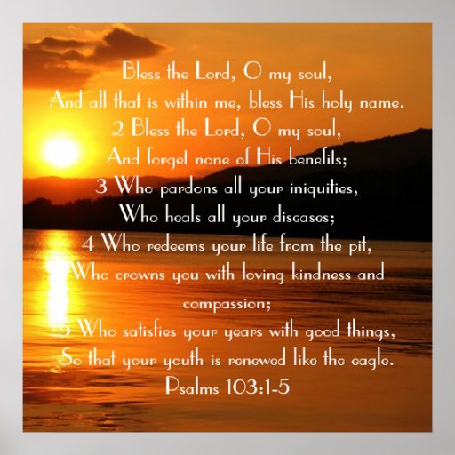 Bless the Lord Bible Verse Sunset Poster | Zazzle