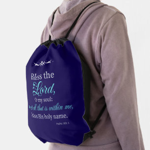 Bless the Lord Christian Drawstring Backpack