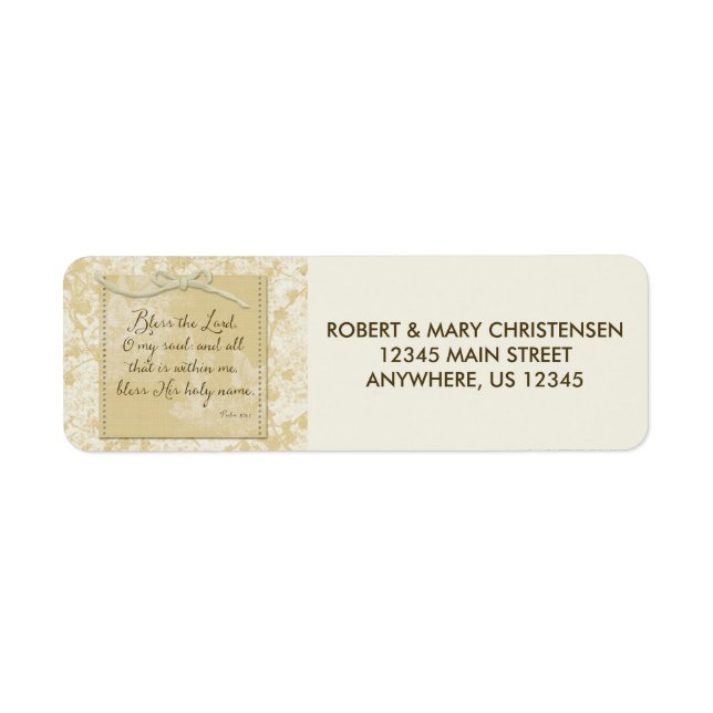 Bless the Lord O My Soul Label (Front)